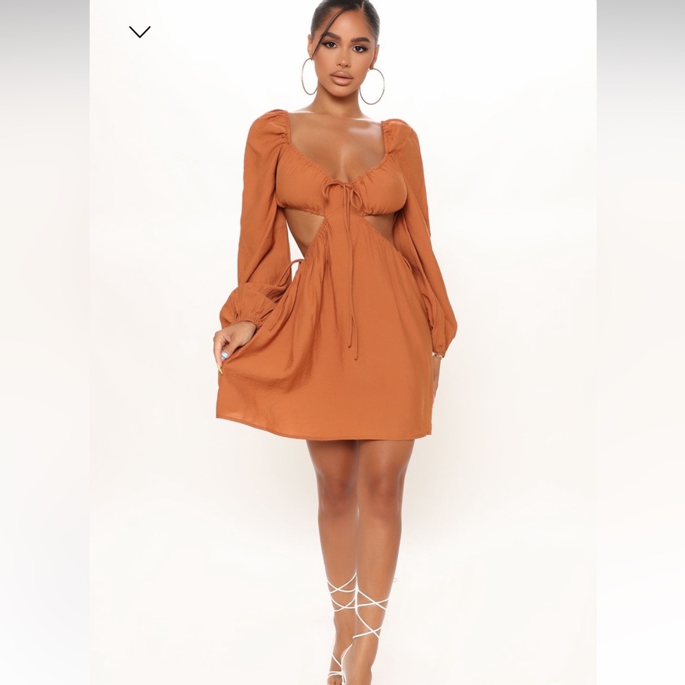 Orange cut out dress